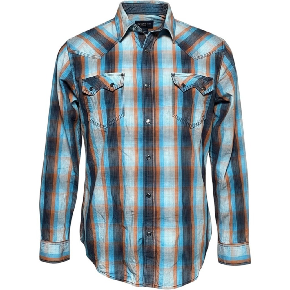 Moon Shine Spirit Brad Paisley Pearl Snap Blue Western Shirt Mens XL